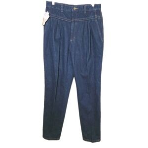 Vintage NEW! Lee Pleated Yoked Jeans High Waist‎ Tapered 18 LONG USA 80s